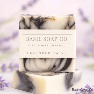 2 bars of handmade soap with Lavender essential oil and swirled with Alkanet root powder